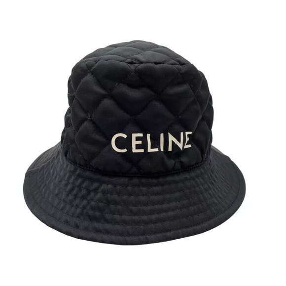 CELINE Quilting Bucket Hat Size M 2AUB0930C Black Nylon - Picture 1 of 9